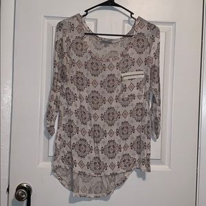 Printed long sleeve tee with pocket